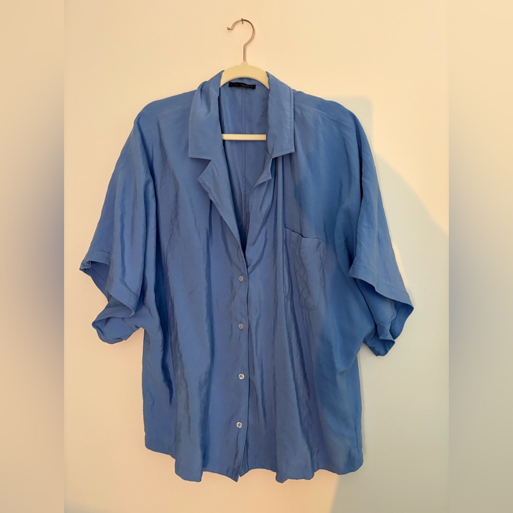 ZARA oversized button up top